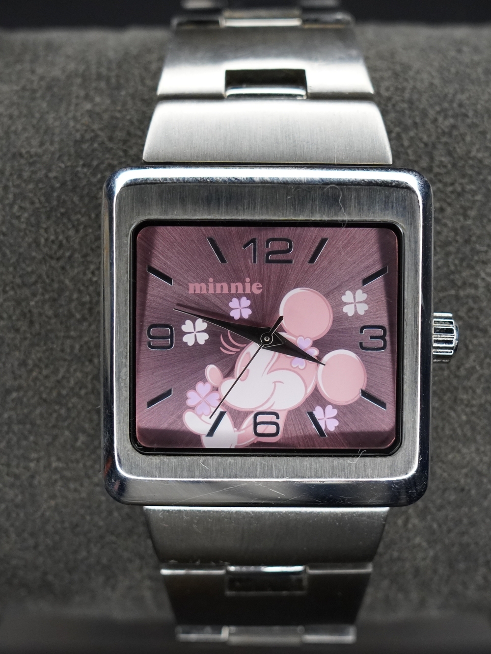 Disney Time Works Minnie Mouse Pink Dial Square Quartz Women's Watch